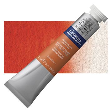 Open in modal - Winsor & Newton Cotman Watercolor - Cadmium Red Pale Hue, 21 ml, Tube and swatch
