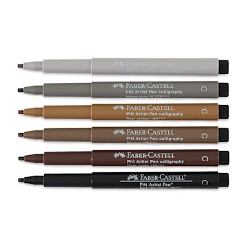 Open in modal - Faber-Castell Pitt Calligraphy Pen Set - Subtle Colors, Set of 6