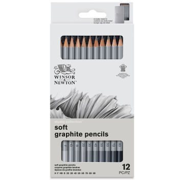 Winsor & Newton Studio Collection Graphite Pencils - Set of 12, Soft, front of the packaging