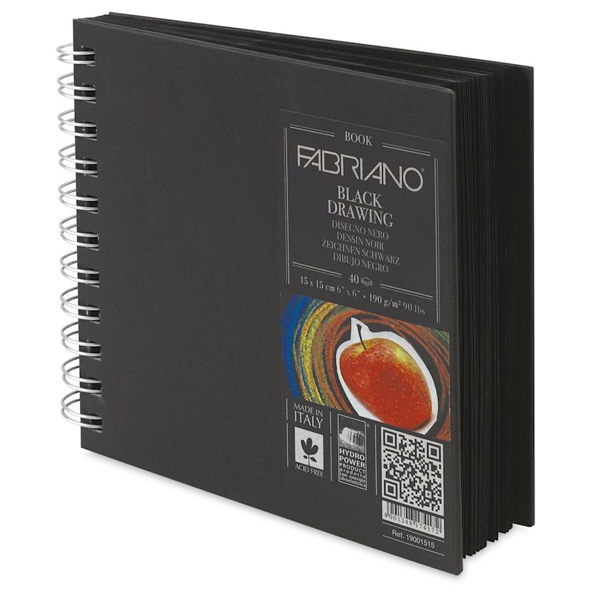 Fabriano Sketchbook 6" x 6", Black, Hardcover BLICK Art Materials