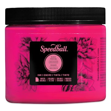 Open in modal - Speedball Water-Soluble Block Printing Ink - Fluorescent Magenta, 16 oz