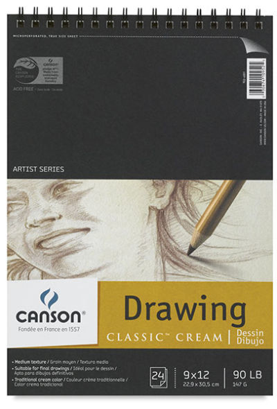 Canson Classic Cream Drawing Pad - Front cover of Drawing Pad