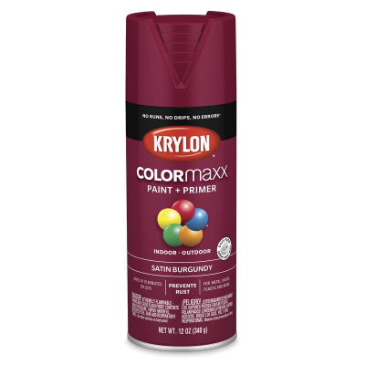 Krylon Colormaxx Spray Paint - Burgundy, Satin, 12 oz