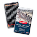 Derwent Tinted Charcoal Pencil Set - Assorted Colors, Tin Box, Set of 12