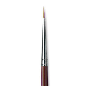 Da Vinci Kolinsky Red Oil Sable Brush - Round, Long Handle, Size 0