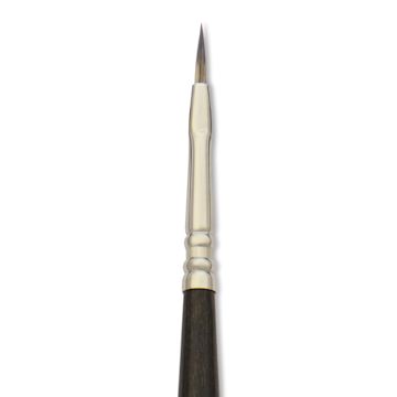 Open in modal - Escoda Vintage Synthetic Brush - Flat, Long Handle, Size 1, close-up