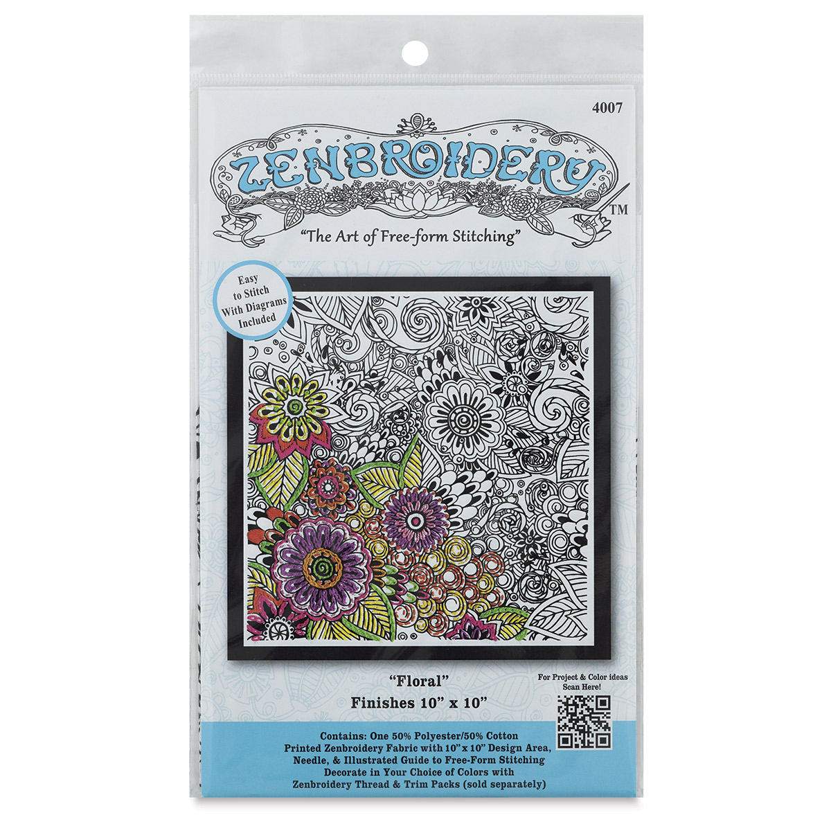 Design Works-Design Works/Zenbroidery Stamped Embroidery 12"X12"-Sewing Mandala 