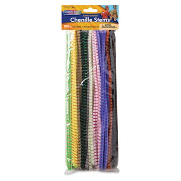 Open in modal - Creativity Street Craft Stems - 6 mm x 12", Pkg of 100, Striped - front of packaging