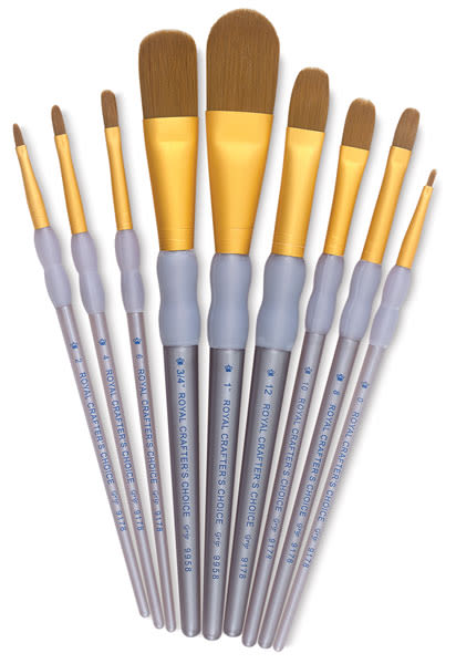 Royal Langnickel Crafters' Choice Brush Set Taklon Filbert Brushes