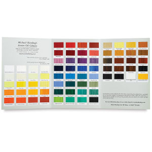 Michael Harding Artists Oil Color - Handmade Color Chart open to show swatches