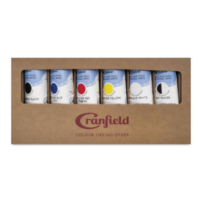 Cranfield Caligo Safe Wash Etching Inks - Set of 6, 75 ml Tubes (front of packaging)