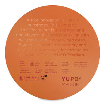 Legion Yupo Round Synthetic Paper - Top view of 8" 10 sheet package