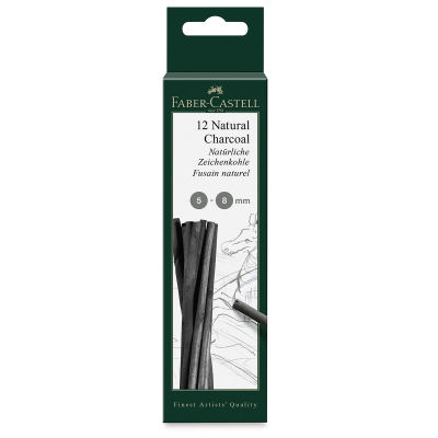 Faber-Castell Pitt Natural Willow Charcoal - Set of 12, 5-8 mm (front of package)