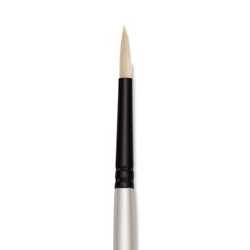 Open in modal - Robert Simmons Simply Simmons Chungking Hog Bristle Brush - Round, Long Handle, Size 2 close up