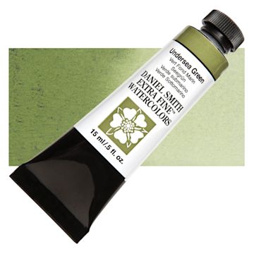 Open in modal - Daniel Smith Extra Fine Watercolor - Undersea Green, 15 ml Tube and swatch