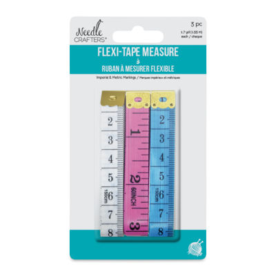 Needle Crafters Flexi-Tape Measures - Set of 3, 1.7 yards (In packaging)