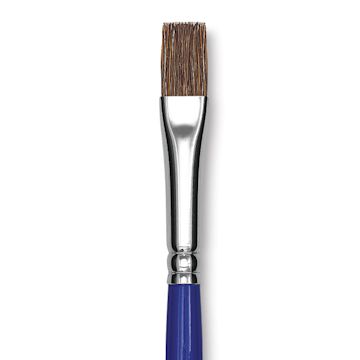 Open in modal - Blick Scholastic Pony Brush - Bright, Short Handle, Size 8 close up