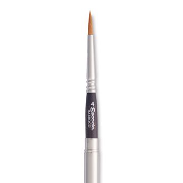 Open in modal - Escoda Barroco Toray Gold Synthetic Travel Brush - Round, Size 4, close-up