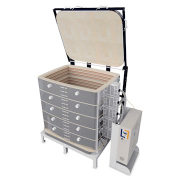 Open in modal - L&L Davinci Rectangular Kiln - T3445-D, Cone 10, 240V-1P, 173.2A, 45" H x 43-1/2" W x 30-1/2" D