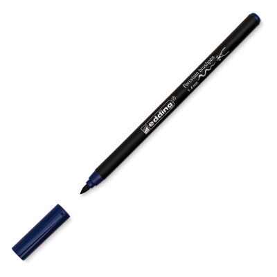 Edding 4200 Series Porcelain Brush Pen - Steel Blue (Cap off)