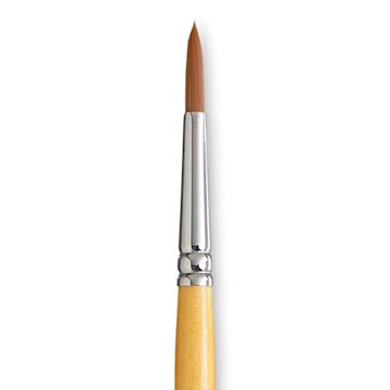 Open in modal - Princeton Snap! Golden Taklon Brush - Round, Short Handle, Size 4
