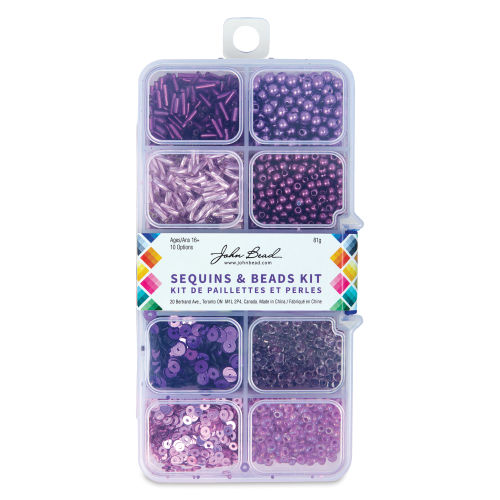 John Bead Sequins & Beads Kit - Purple, 81 g