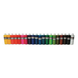 Jacquard Dye-Na-Flow Fabric Colors - Front view of several colors in 8 oz Bottles