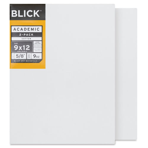 Blick Academic Cotton Stretched Canvas Pack - 9'' x 12'', Pkg of 2