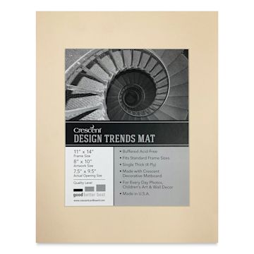 Open in modal - Crescent Pre-Cut Mat - Antique Buff, 11" x 14" (7-1/2" x 9-1/2" Opening)