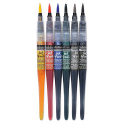 Sennelier Ink Brushes - Iridescent Colors, Set of 6 (with caps off)