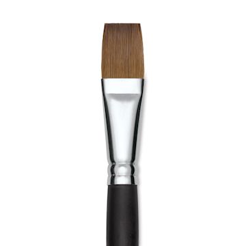 Open in modal - Old Holland Kolinsky Sable Brush - Bright, Long Handle, Size 20 close up