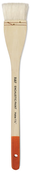 R&F Encaustic Hake Brush - Short Handle, Size 1-1/2"