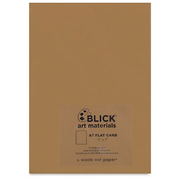 Open in modal - Blick Cards and Envelopes - A7 Flat Card, Antique Gold, 5" x 7", Pkg of 10, front of packaging