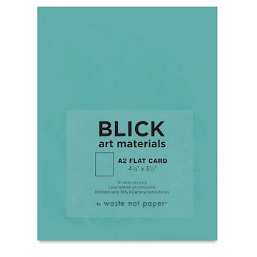Open in modal - Blick Cards and Envelopes - A2 Flat Card, Pool, 4-1/4" x 5-1/2", Pkg of 10, front of packaging