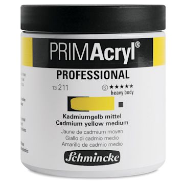 Open in modal - Schmincke Primacryl Professional Acrylic Paint - Cadmium Yellow Medium, 237 ml Tube