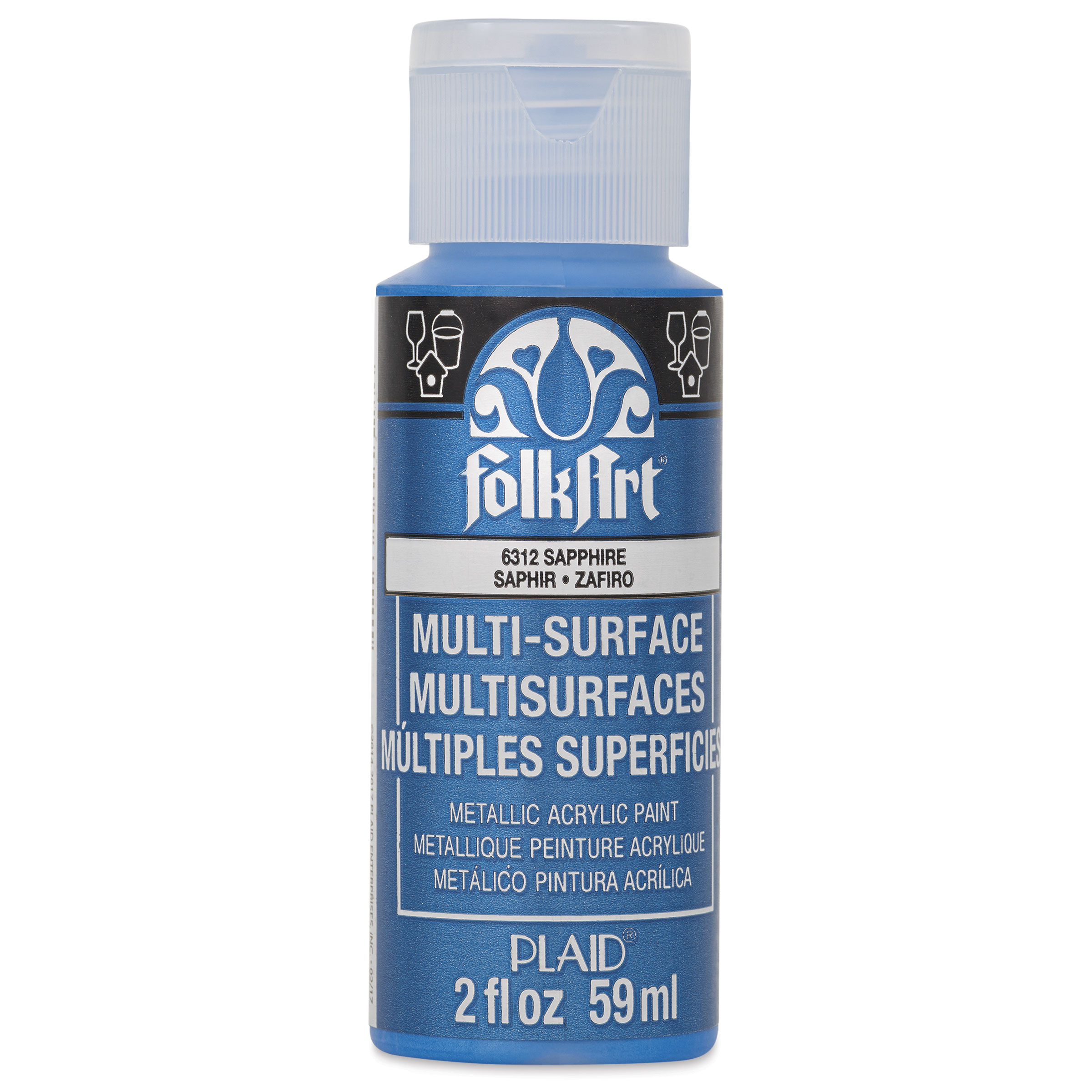 FolkArt Multi-Surface Metallic Acrylic Paint - Sapphire, 59 ml
