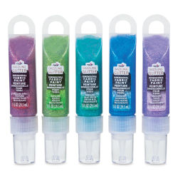 Tulip Dimensional Fabric Paint Set - Gems, Dazzling Glitter, Set of 5 (Out of packaging)
