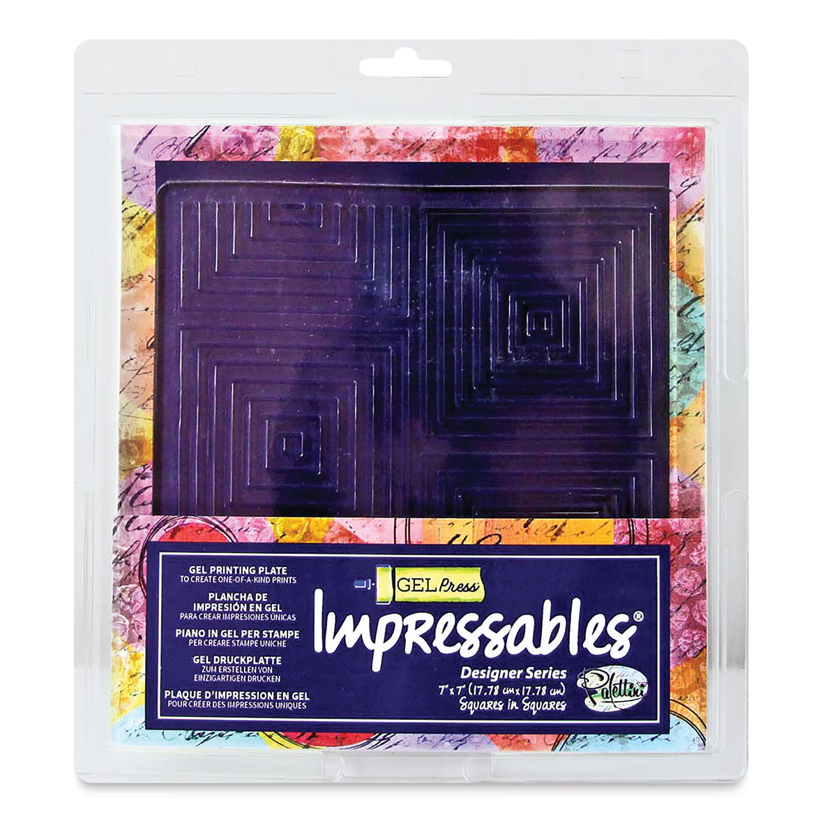 Gel Press Impressables - Squares in Squares, 7' x 7'