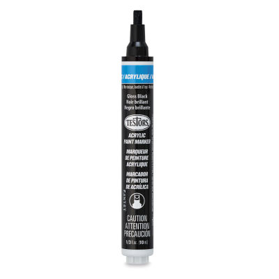 Testors Acrylic Paint Markers - Black Marker upright and uncapped
