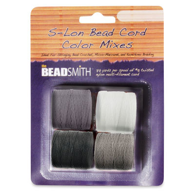 Beadsmith S-Lon Cord Pack - Pkg of 4, Basic Colors