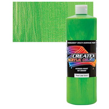 Open in modal - Createx Acrylic - Pearl Lime Green, Quart and swatch