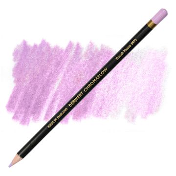 Open in modal - Derwent Chromaflow Colored Pencil - French Mauve, swatch and pencil