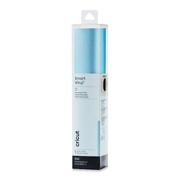 Open in modal - Cricut Permanent Smart Vinyl - Light Blue, Shimmer, 13" x 12 ft, Roll (In packaging)