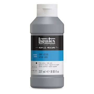 Open in modal - Liquitex Acryli Gesso-Neutral Gray 8oz. Front of bottle.