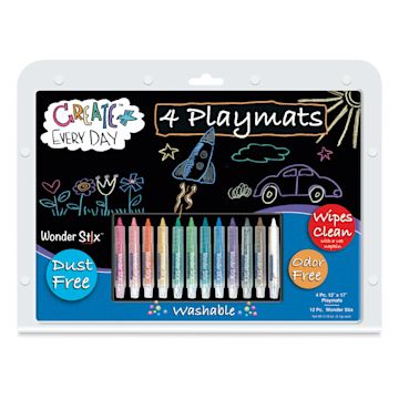 Open in modal - The Pencil Grip Wonder Stix Playmat Set - Set of 12 with Playmats, Assorted Colors (In packaging)
