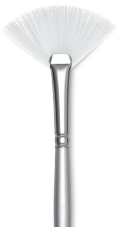 Silver Brush Silverwhite Synthetic Brush - Fan, Short Handle, Size 4