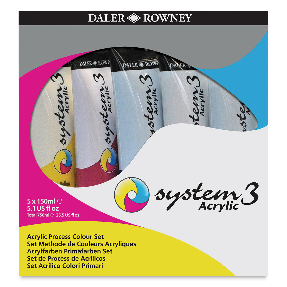 Buy Daler-Rowney acrylic paint System 3 500 ml in plastic bottle, Process Magenta (412) online