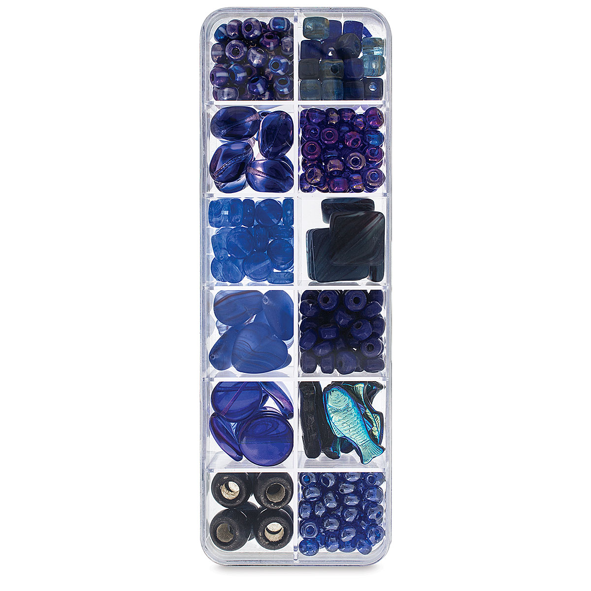 John Bead Czech Glass Bead Box Mix - Deep Ocean | BLICK Art Materials