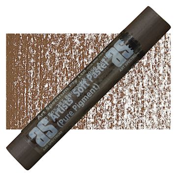 Open in modal - Art Spectrum Artists' Soft Pastel - Burnt Umber 552D pastel and swatch
