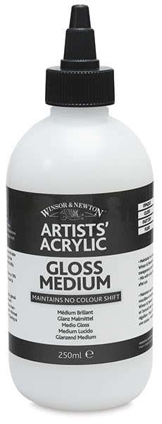 Winsor & Newton Artists' Acrylic Mediums - Front of bottle of Gloss Medium